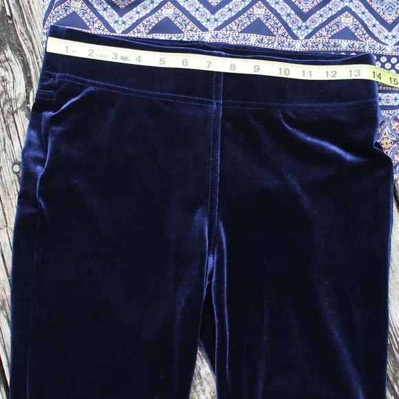 LOFT Petite Plush Velvet Leggings Blue Crush S/P - Picture 5 of 8